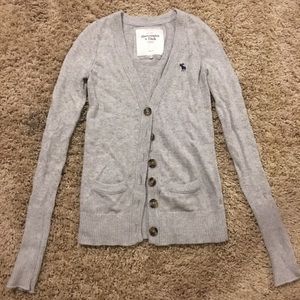 Abercrombie & Fitch Grey/Gray Button Down Sweater